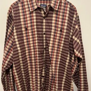 Patagonia Mens Button Down Shirt Long Sleeve Organic Cotton - Size Large